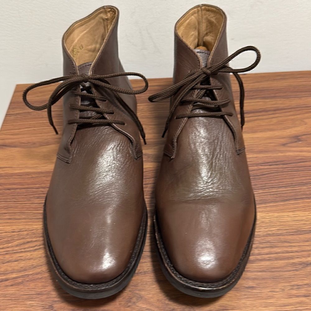 Samuel Windsor Handmade Brown Leather Lace Up Ankle Boots. Mens size 12.